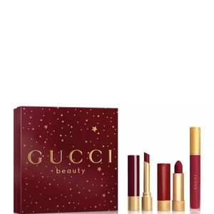 Gucci Beauty Red Holiday Limited Lip Set Of 3 Brand New